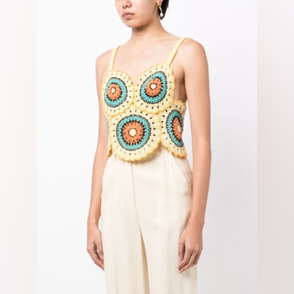 Ulla Johnson Handmade Collection - OLIVIA TIE-BACK CROCHET CROP TOP - Picture 3 of 12